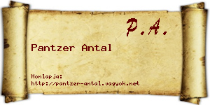 Pantzer Antal névjegykártya